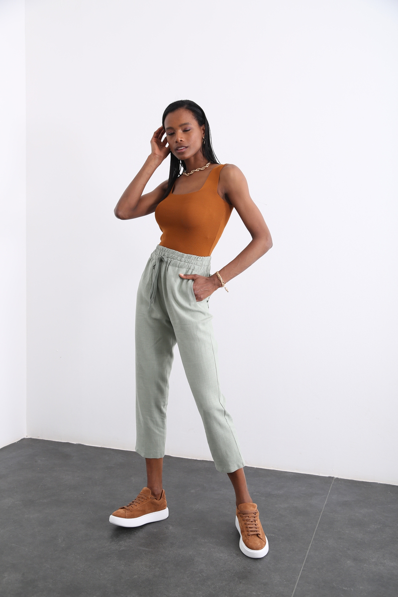 Mint Beli Bağcıklı Pantolon 50113