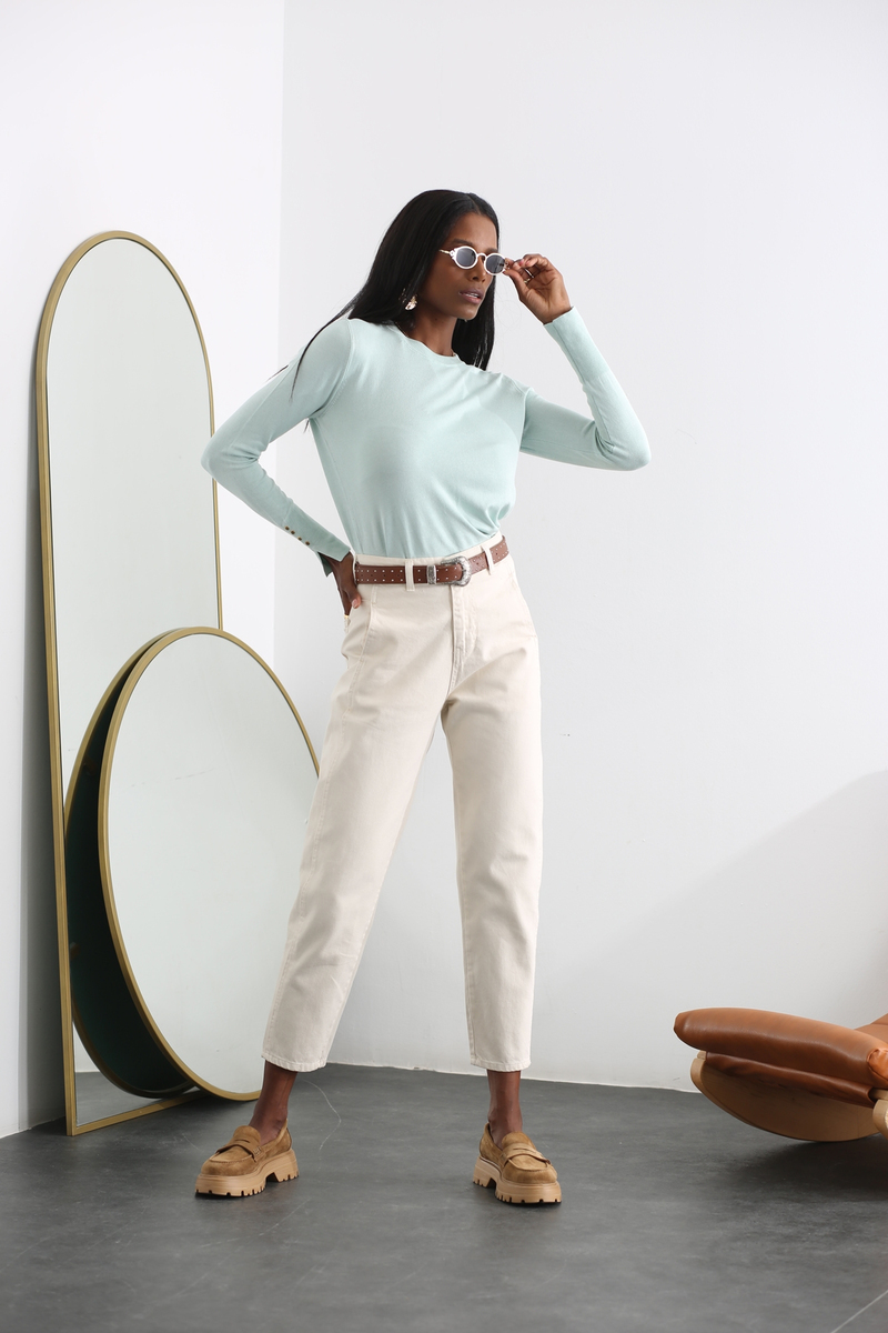 Mint Bisiklet Yaka Basic Triko 3316