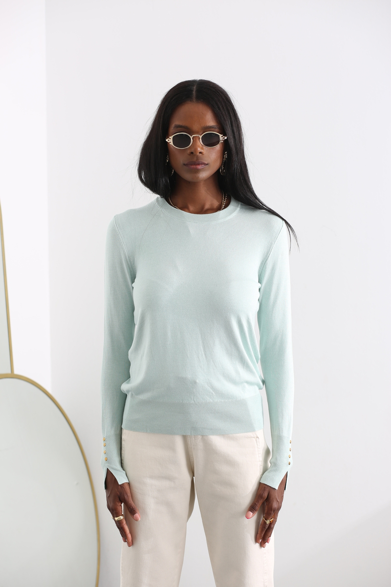 Mint Bisiklet Yaka Basic Triko 3316