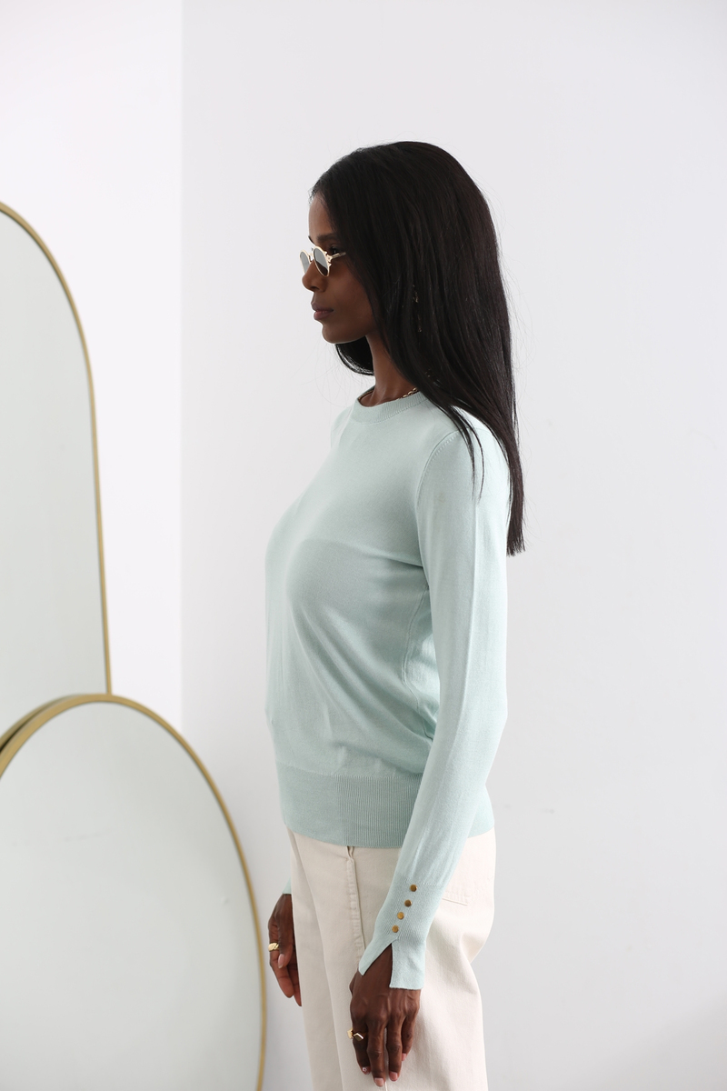 Mint Bisiklet Yaka Basic Triko 3316