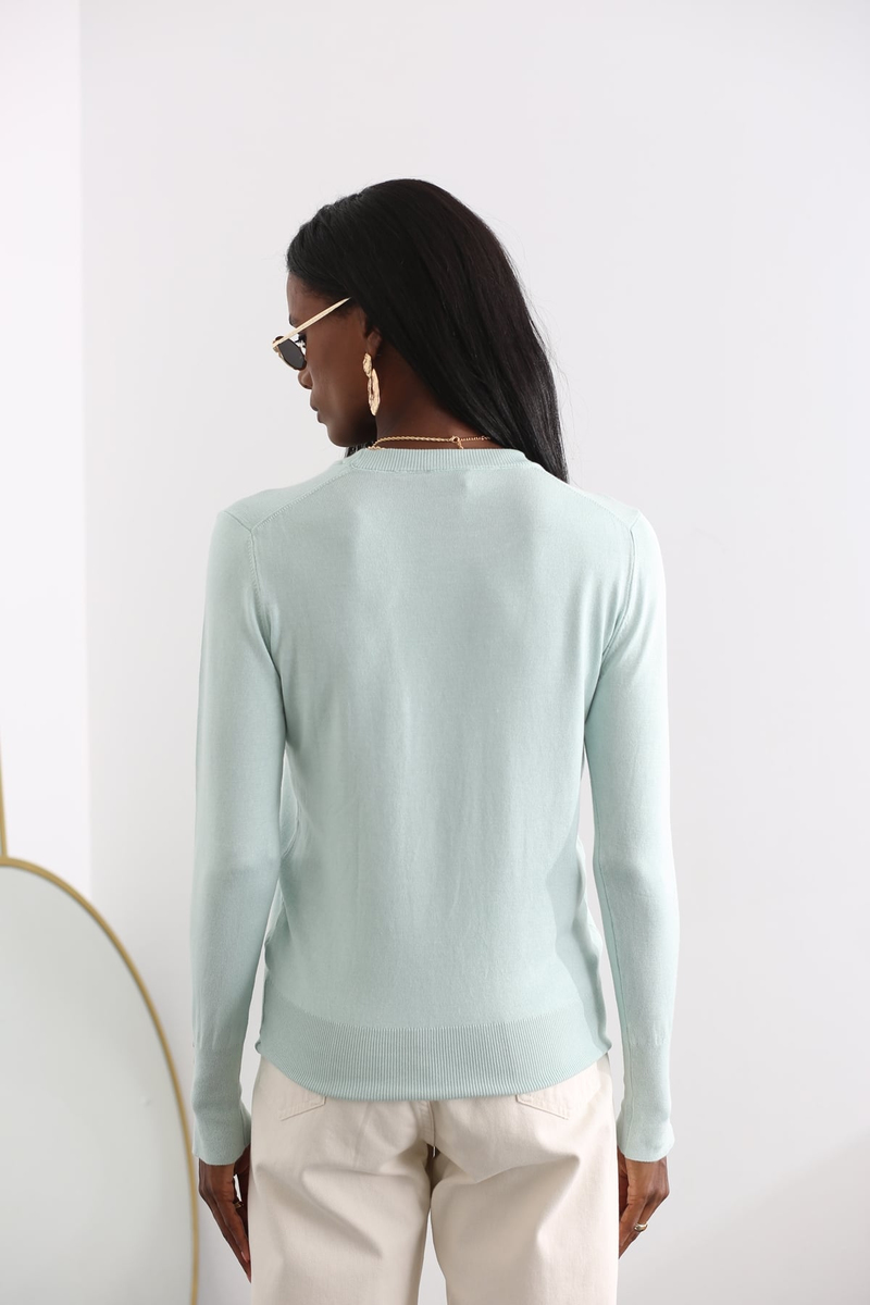 Mint Bisiklet Yaka Basic Triko 3316
