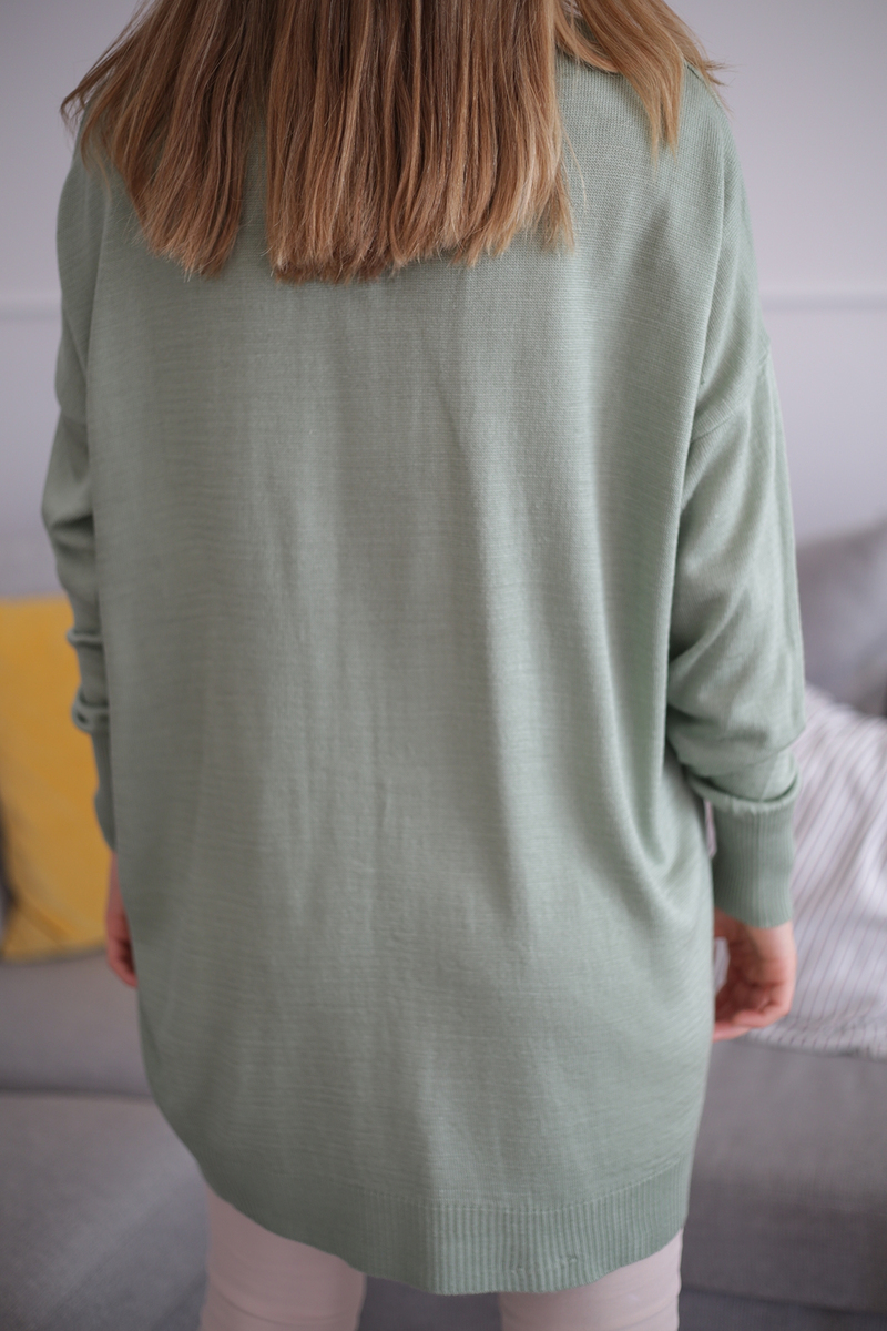 Mint Bisiklet Yaka Oversize Triko 19038