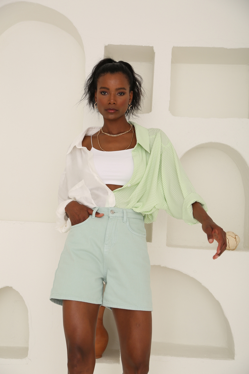 Mint Gabardin Şort 50325