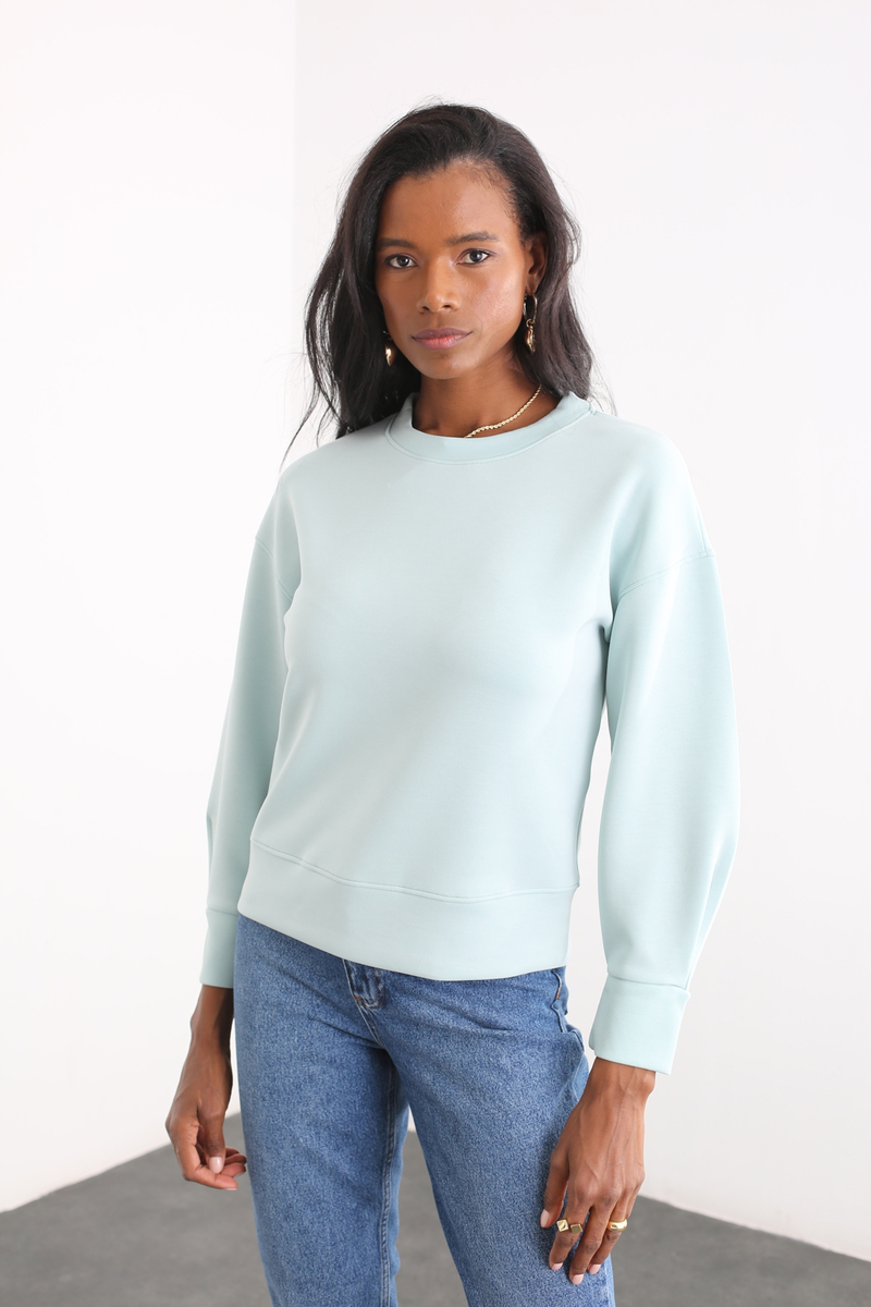 Mint Modal Basic Sweatshirt 