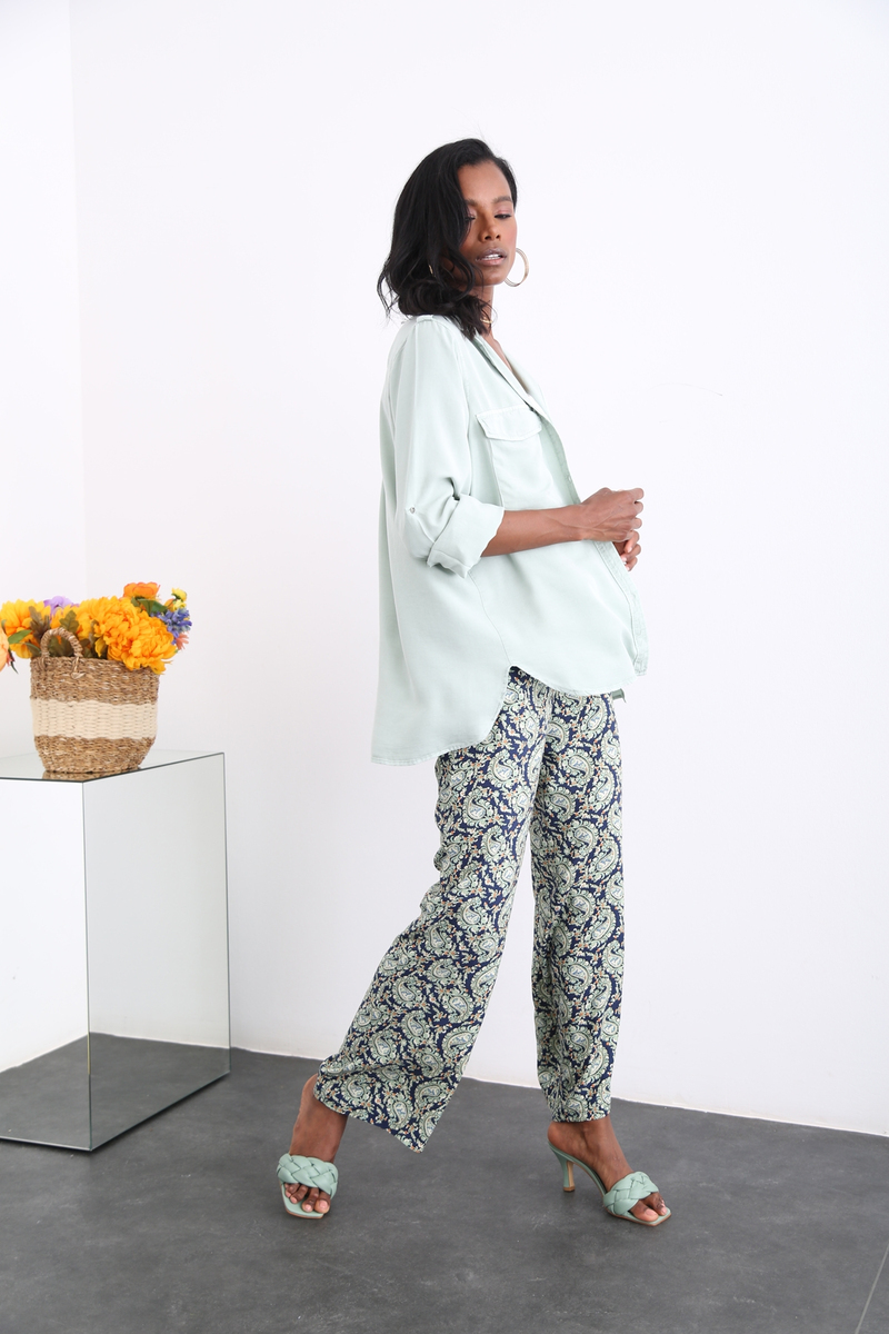 Mint Tencel Gömlek 3722