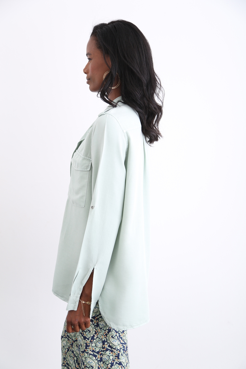Mint Tencel Gömlek 3722