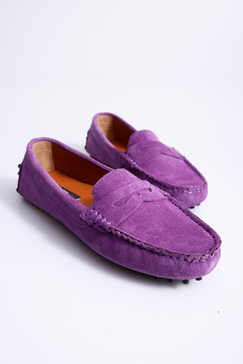 Mor Süet Klasik Loafer 