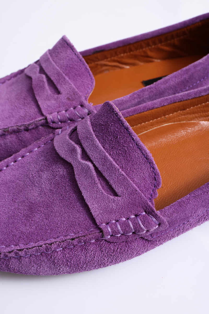 Mor Süet Klasik Loafer 