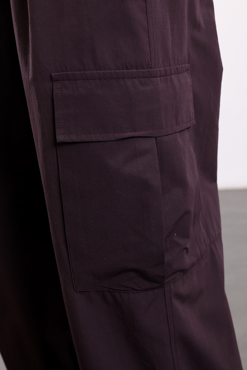 Mürdüm Beli Lastikli Kargo Pantolon 581163