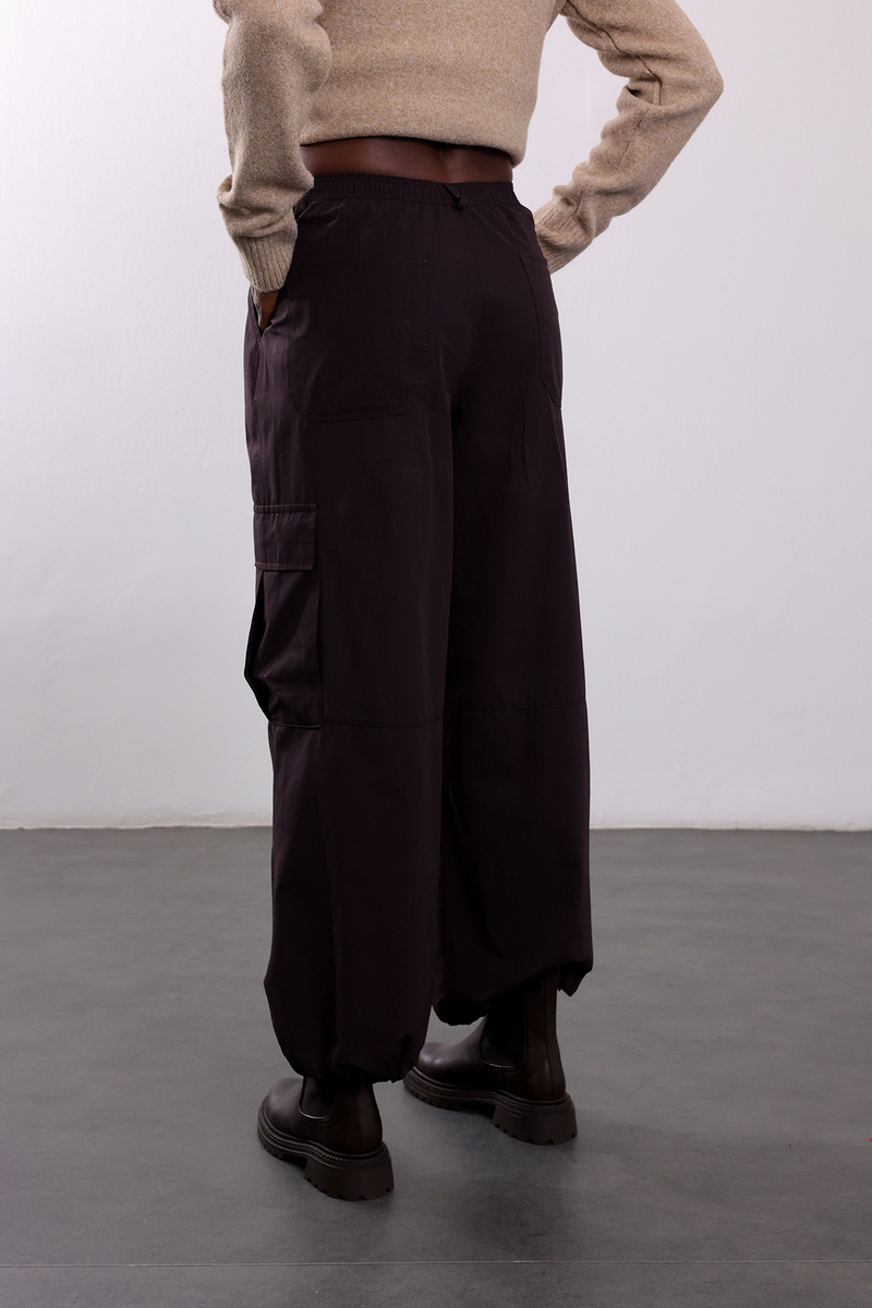 Mürdüm Beli Lastikli Kargo Pantolon 581163