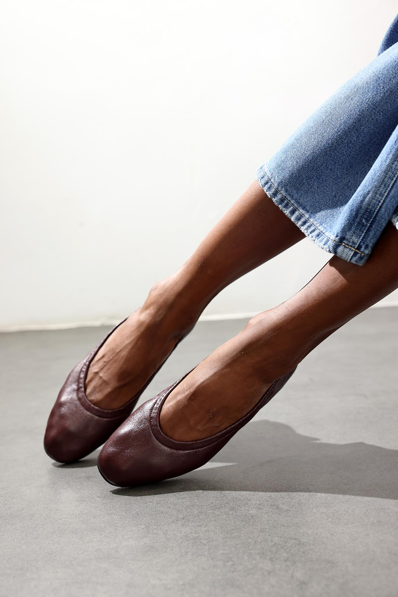 Mürdüm Esnek Deri Babet 25364