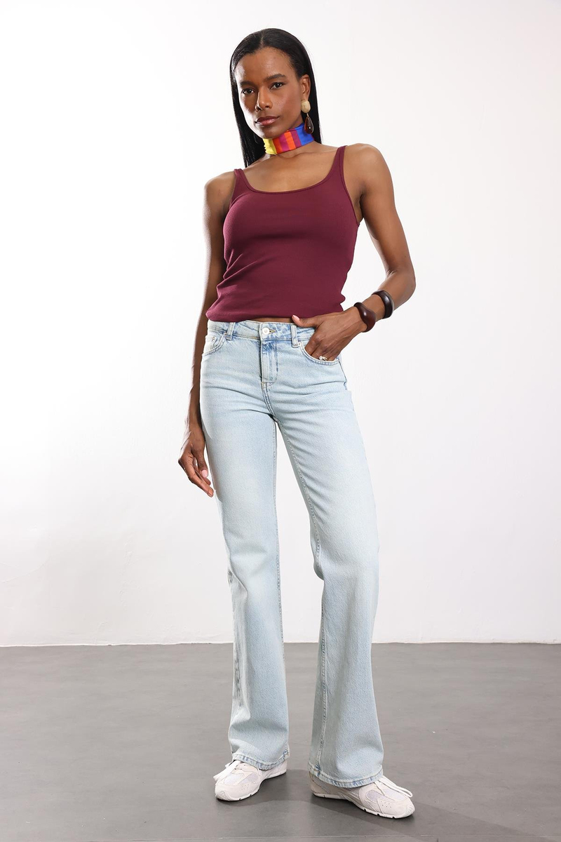 Mürdüm Fitilli İnce Askılı Atlet 24113