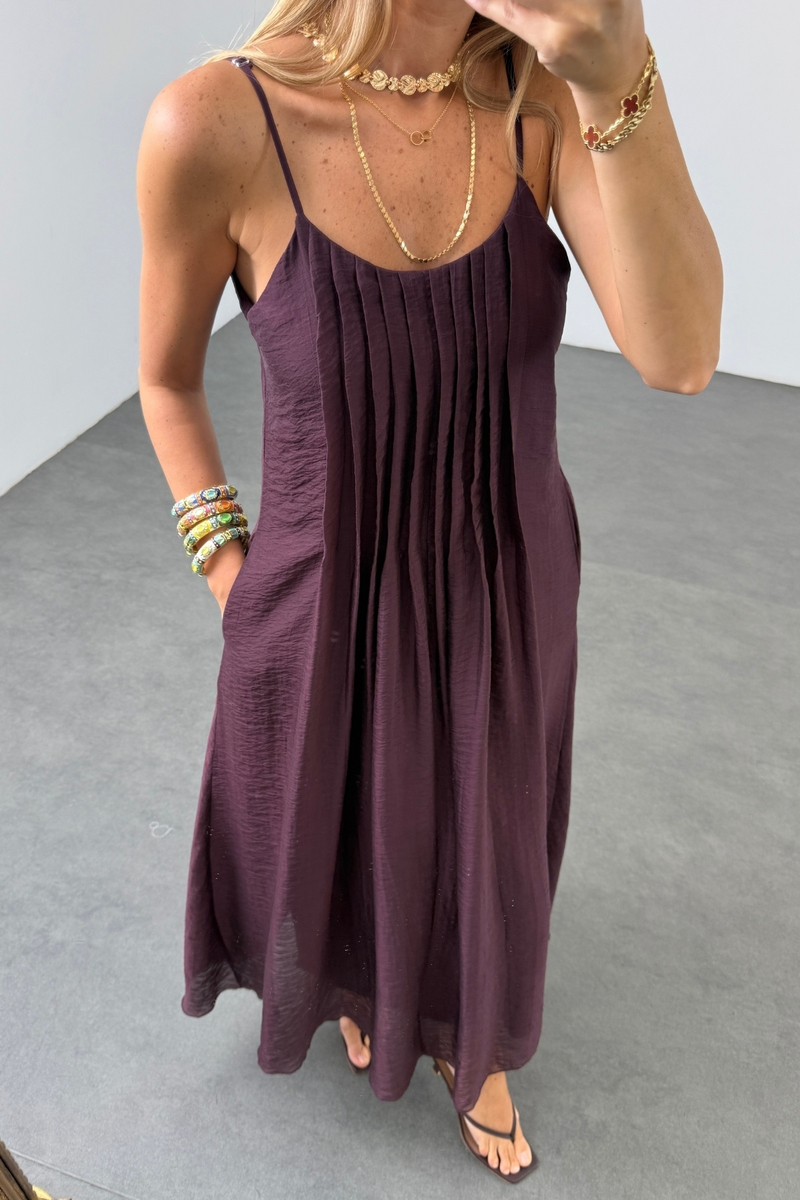 Mürdüm Piliseli Maxi Boy Elbise 3413