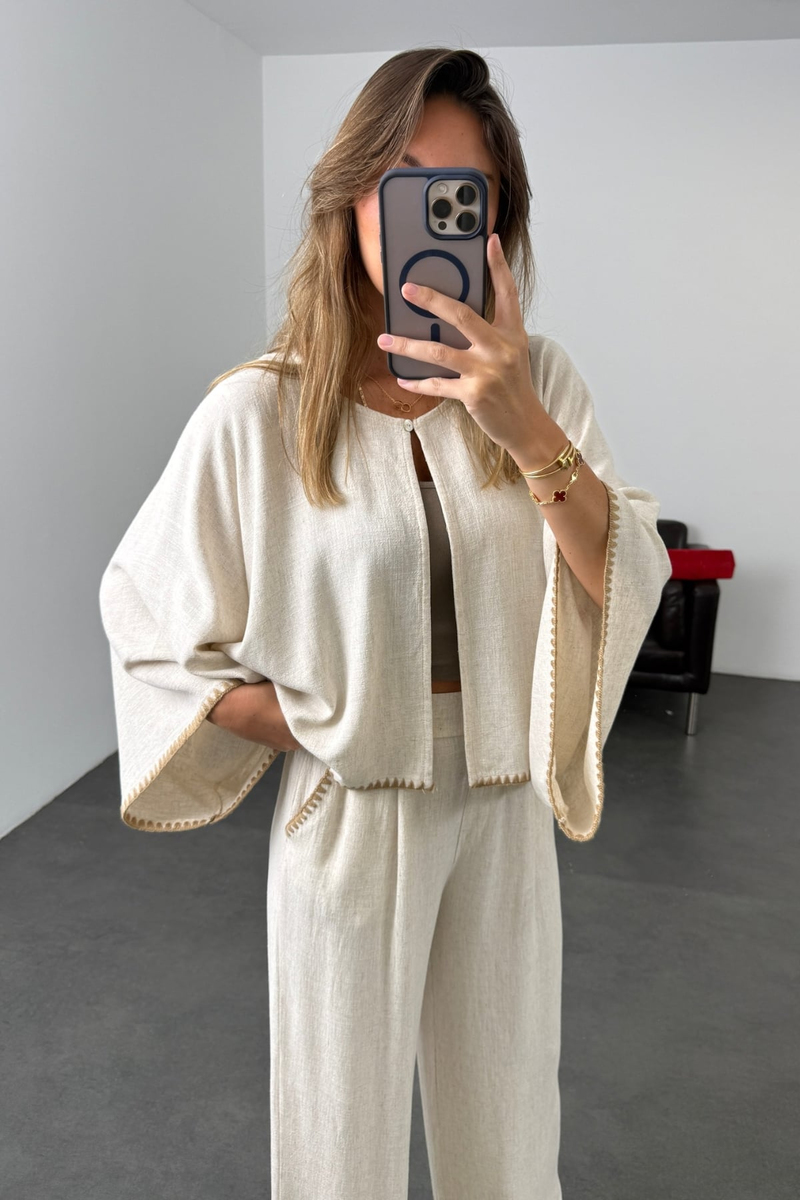 Naturel Bluz Pantolon Bohem Takım 39821