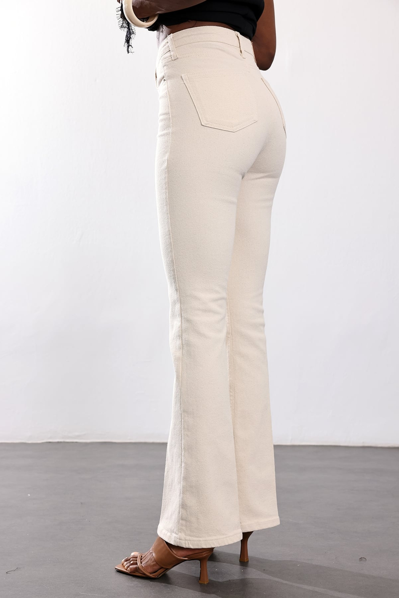 Naturel Full Likra Toparlayan Flare Jean 7578