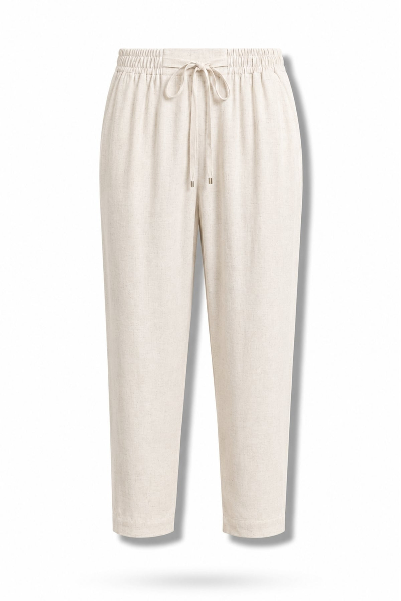 Naturel Keten Karışımlı Pantolon 16919