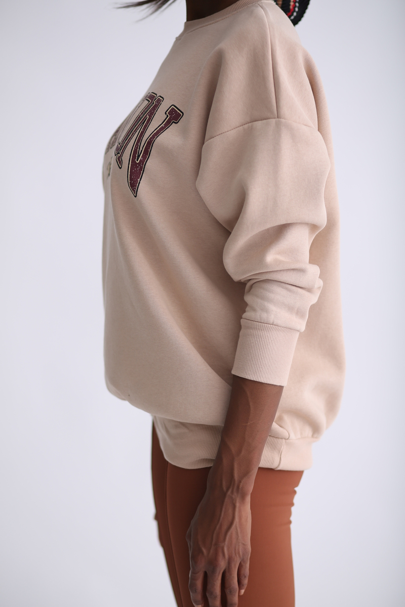 Nude Be An Icon Baskılı Şardonlu Sweatshirt 3214
