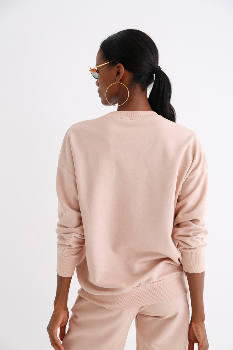 Nude Bisiklet Yaka Basic Sweatshirt 3200