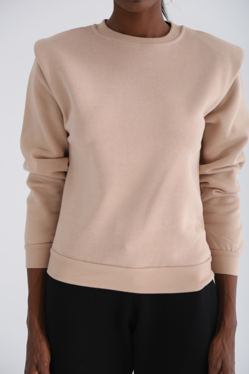 Nude Omzu Vatkalı Sweatshirt 3232