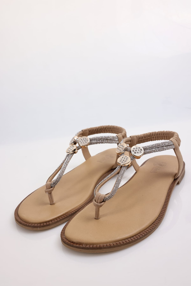 Nude Taşlı Sandalet 800