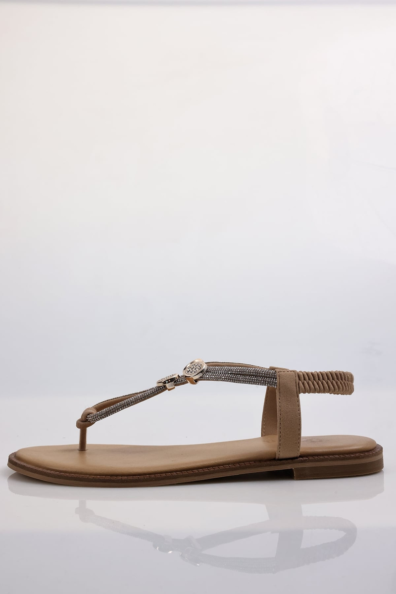Nude Taşlı Sandalet 800