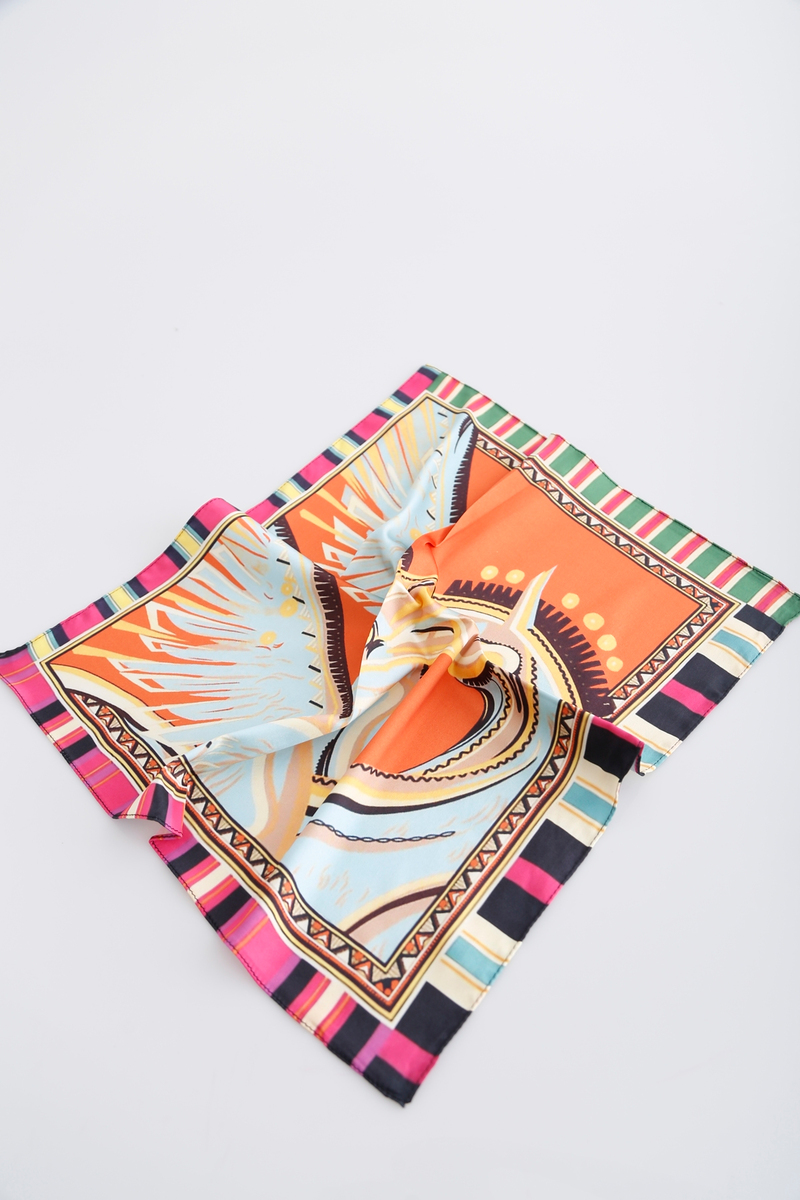 Oranj Desenli Bandana 