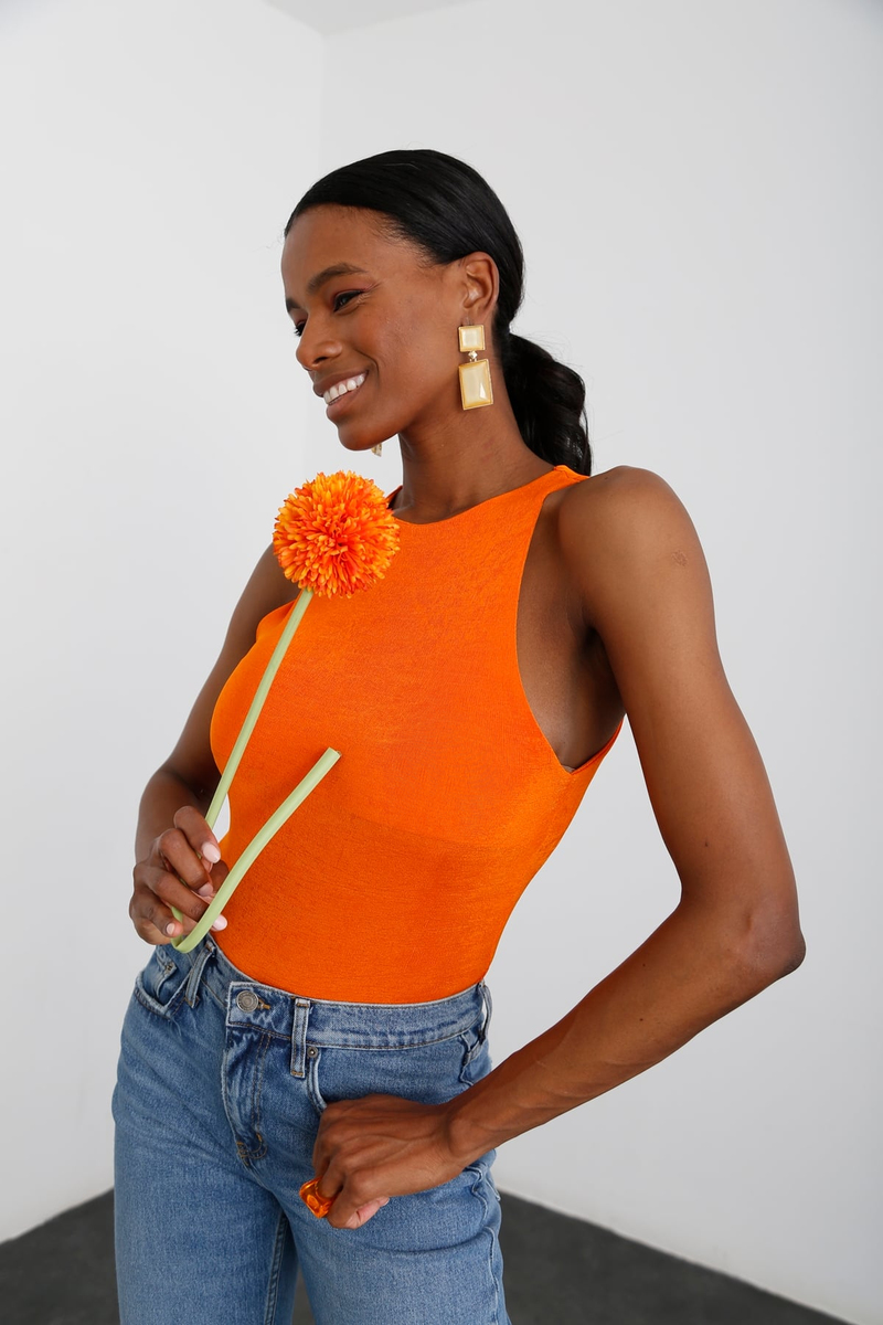 Oranj Halter Yaka Bodysuit 70084