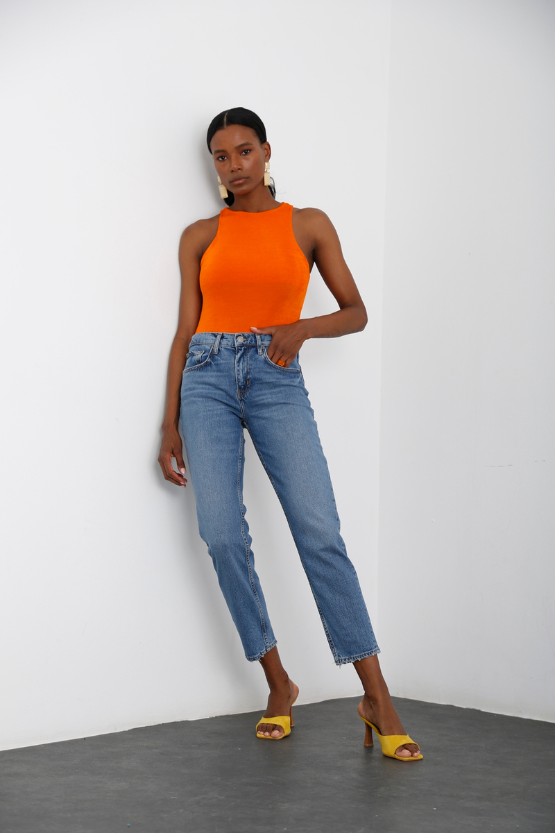 Oranj Halter Yaka Bodysuit 70084
