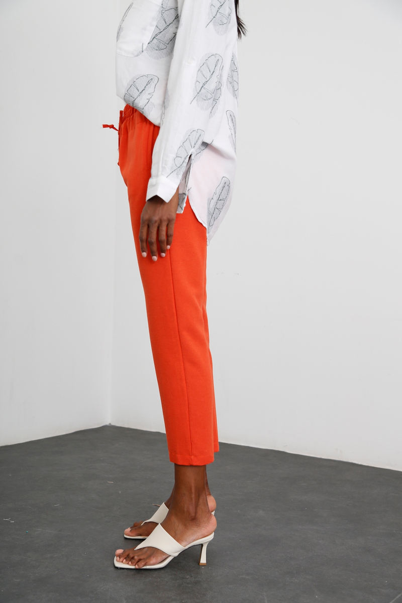 Oranj Keten Dokulu Pantolon 58074