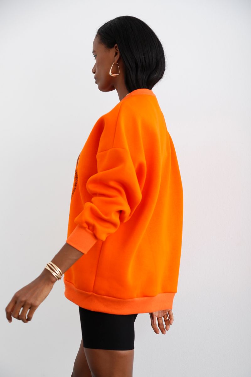 Oranj New York Baskılı Şardonlu Sweatshirt 3045