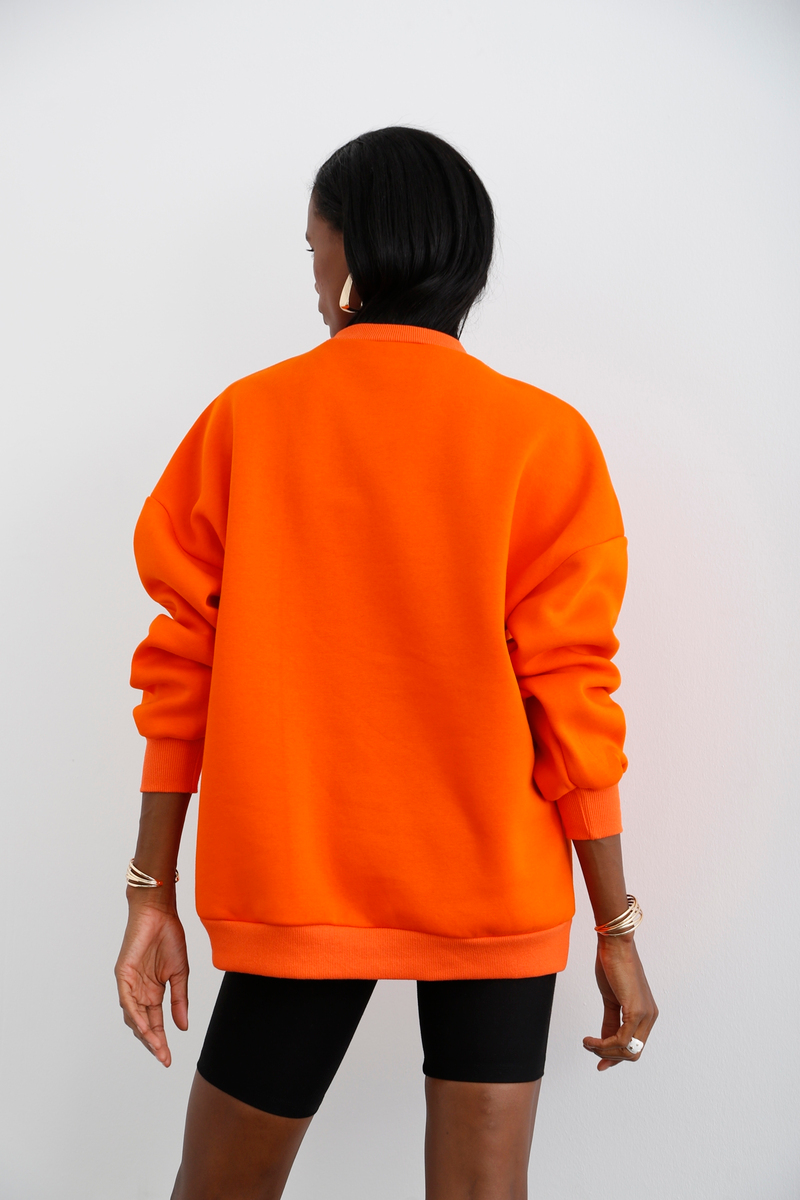 Oranj New York Baskılı Şardonlu Sweatshirt 3045