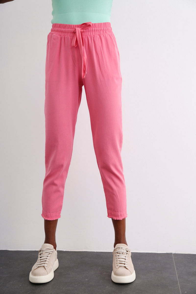 Pembe Beli Lastikli Gabardin Pantolon 00104