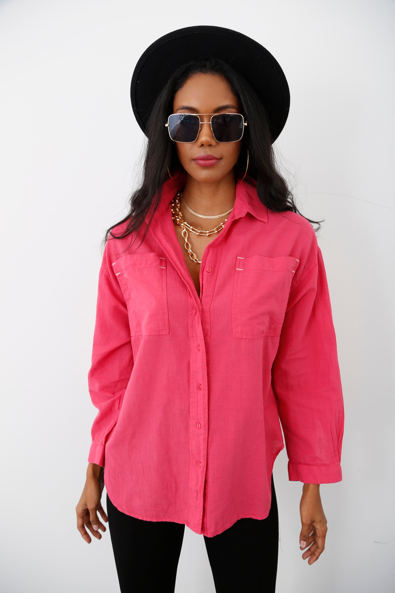 Pembe Çift Cep Gömlek 3934