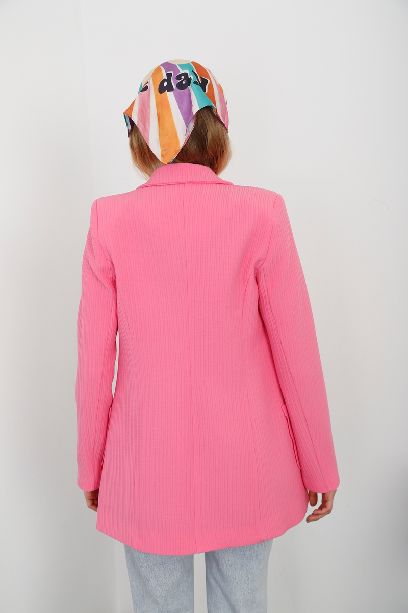 Pembe Dört Düğme Blazer Ceket 3184-02