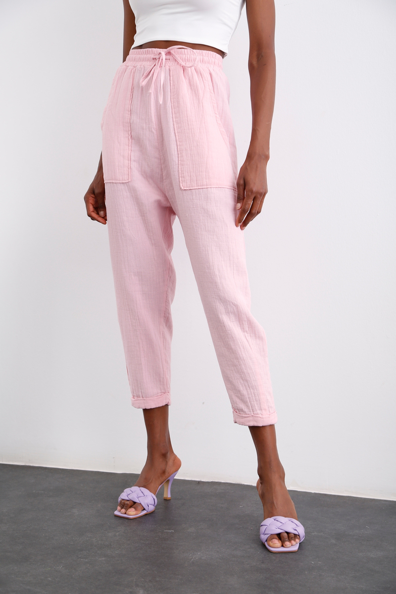 Pembe Duble Paça Pantolon 0307