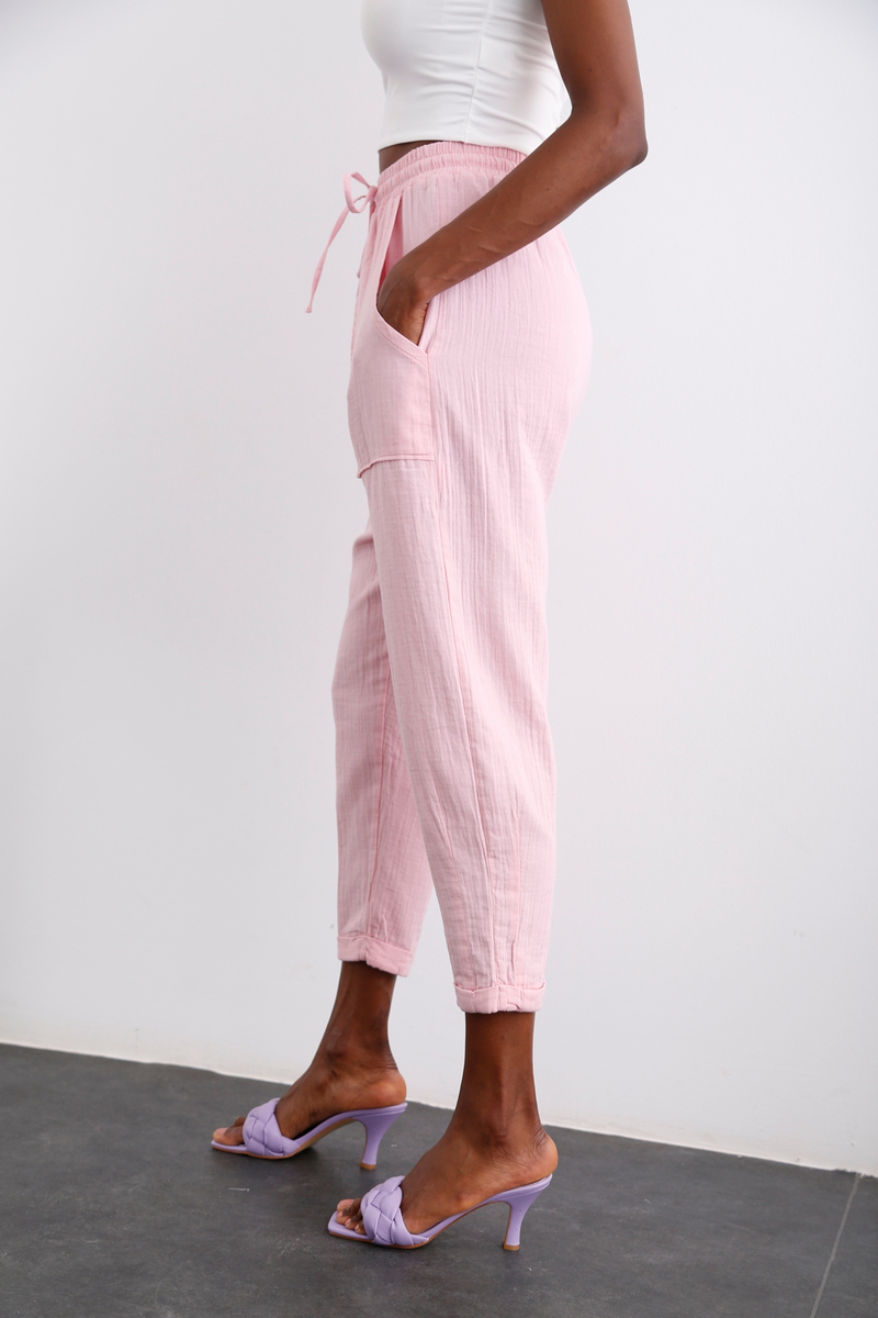 Pembe Duble Paça Pantolon 0307