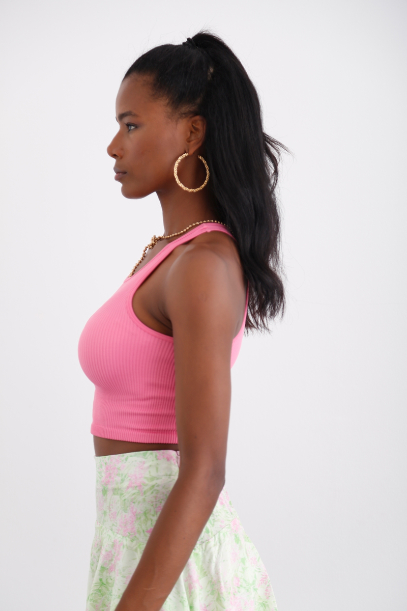Pembe Fitilli Crop Atlet 51119