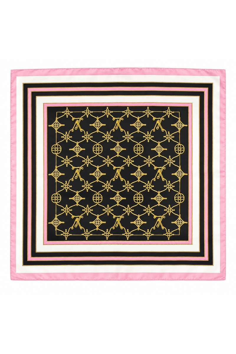 Pembe Geometrik Desenli Şal 