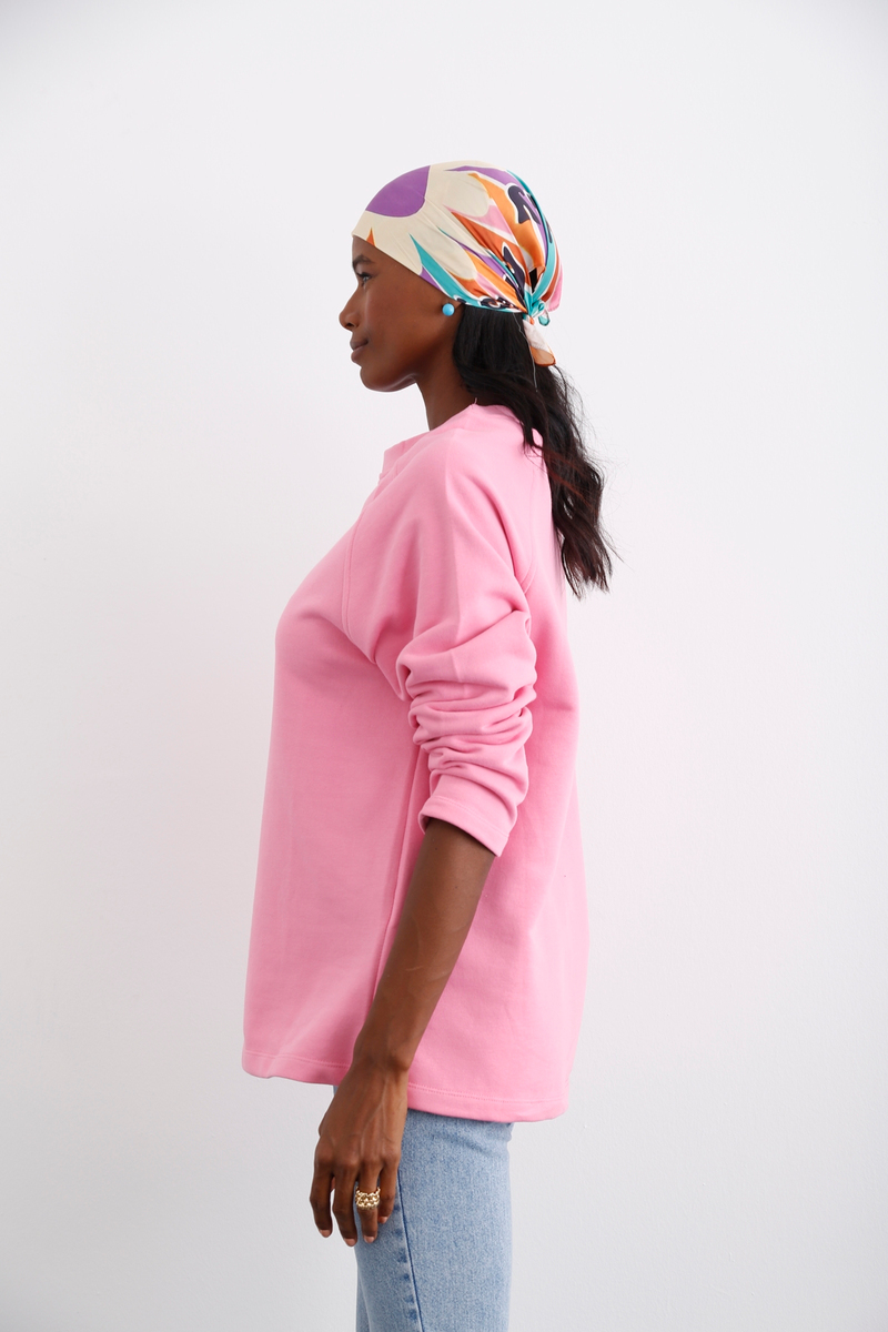 Pembe Reglan Kol Sweatshirt 20026