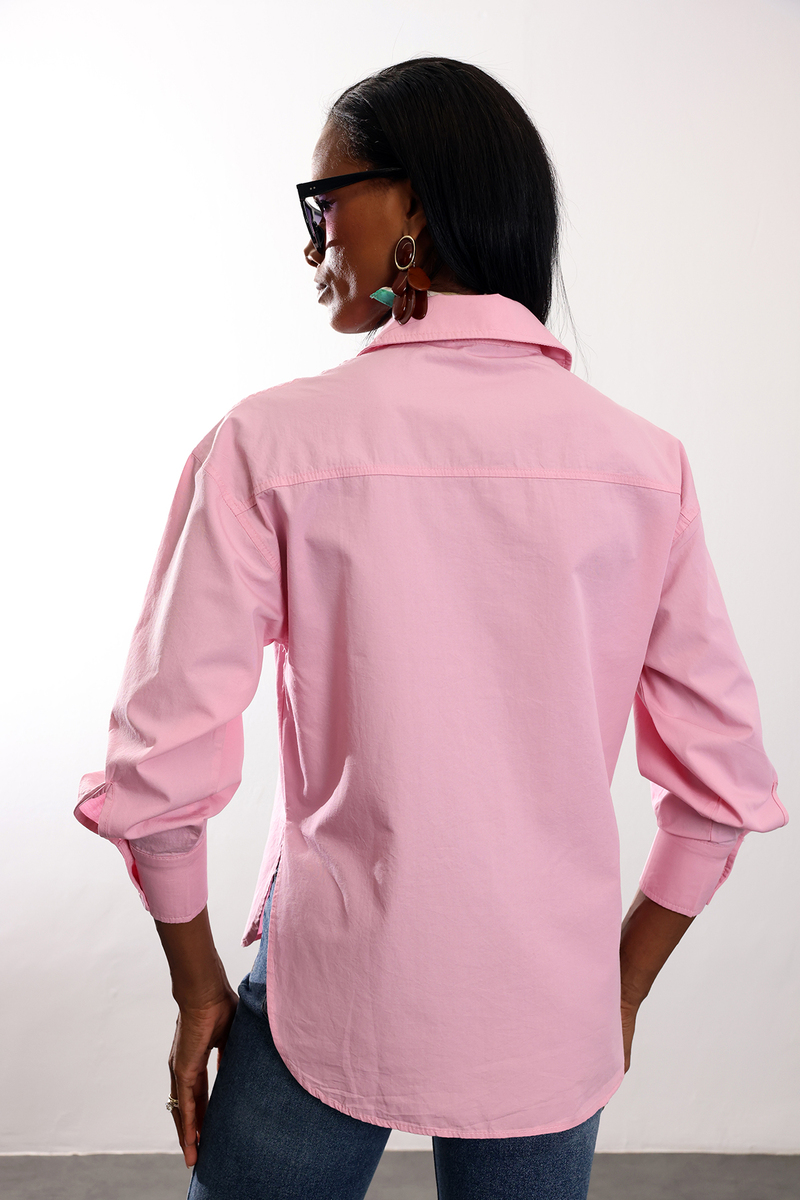 Pembe Regular Kesim Gömlek 4094