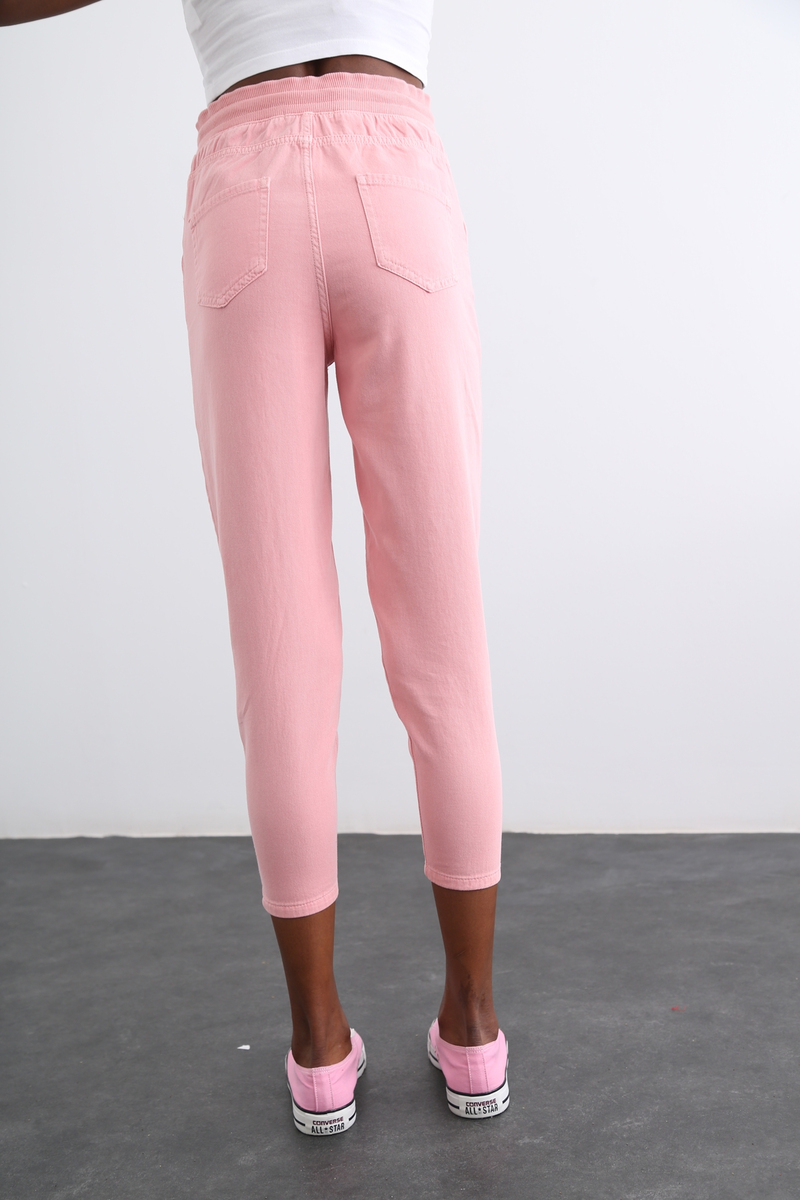 Pembe Ribana Detaylı Pantolon 4489