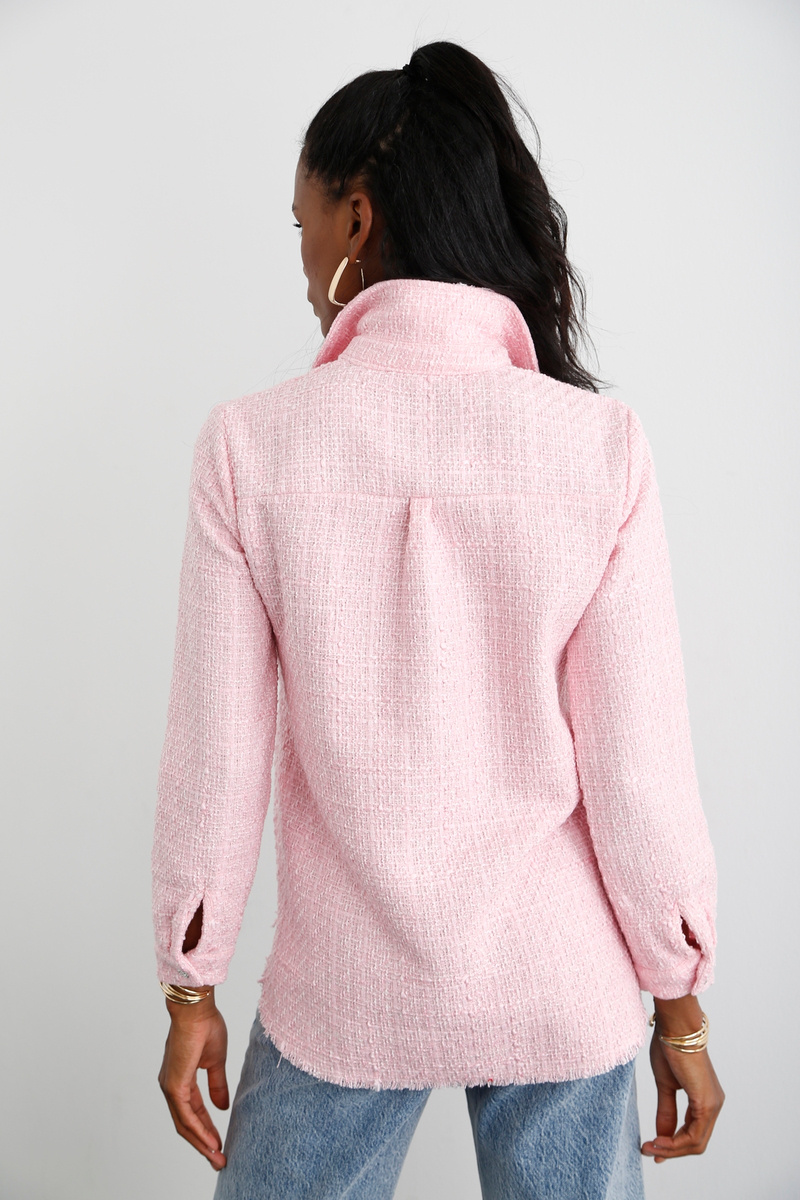Pembe Tüvit Gömlek Ceket 00328