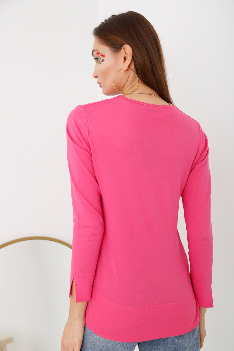 Pembe V Yaka Merserize Triko 715
