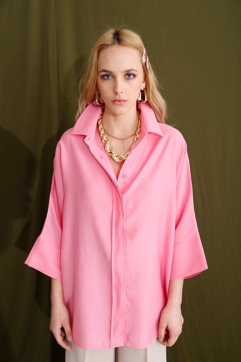 Pembe Yarasa Kol Gömlek 3440
