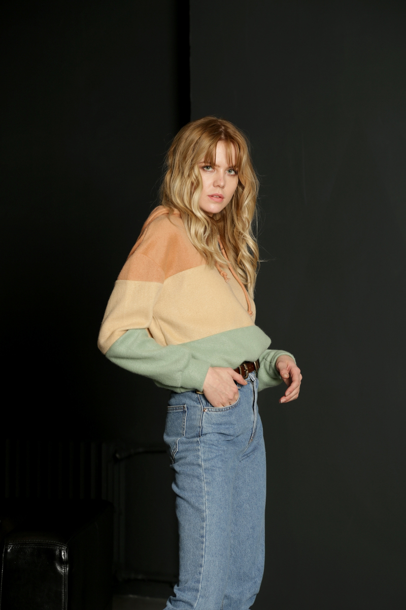 Renkli Üç Renk Polar Sweatshirt