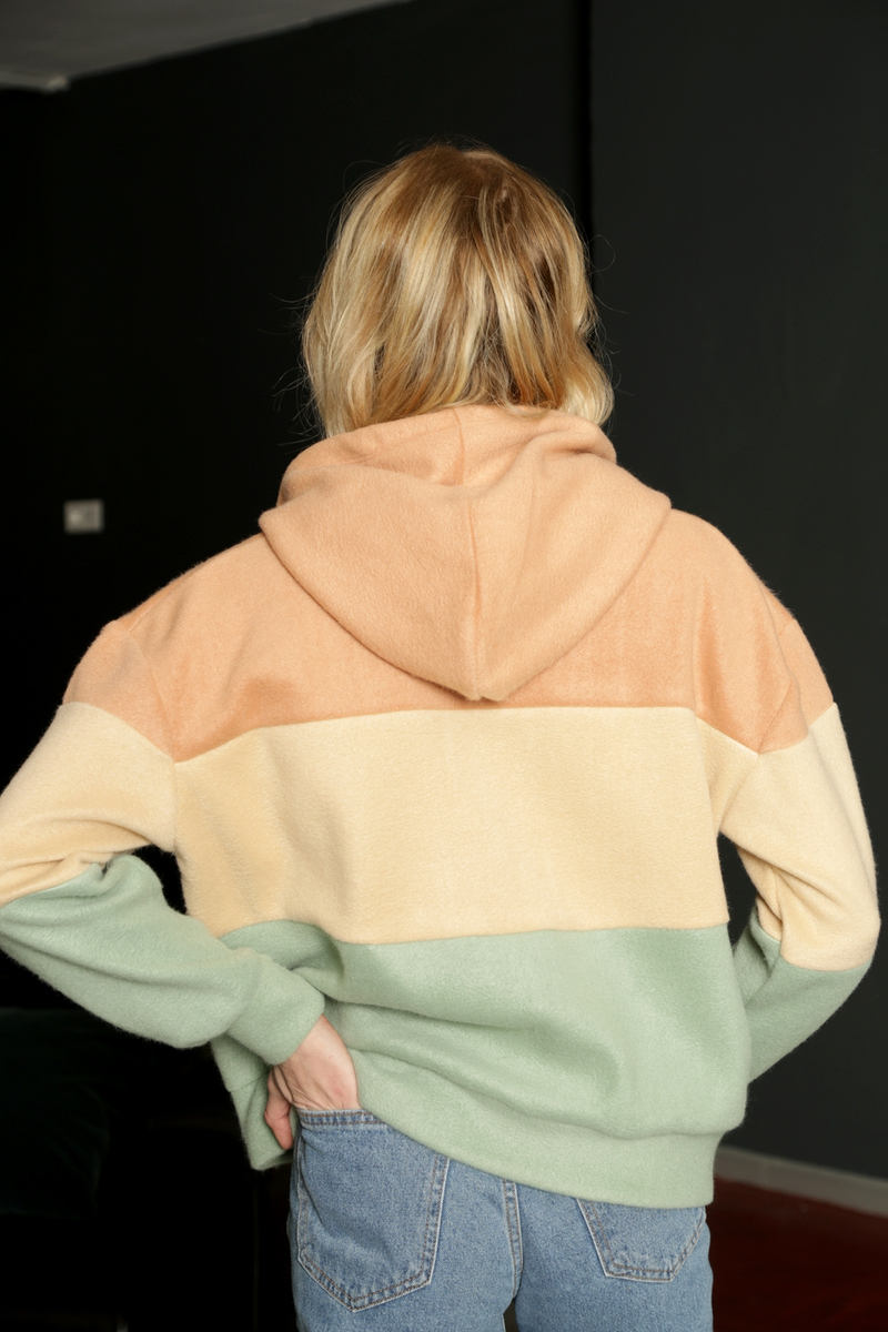 Renkli Üç Renk Polar Sweatshirt