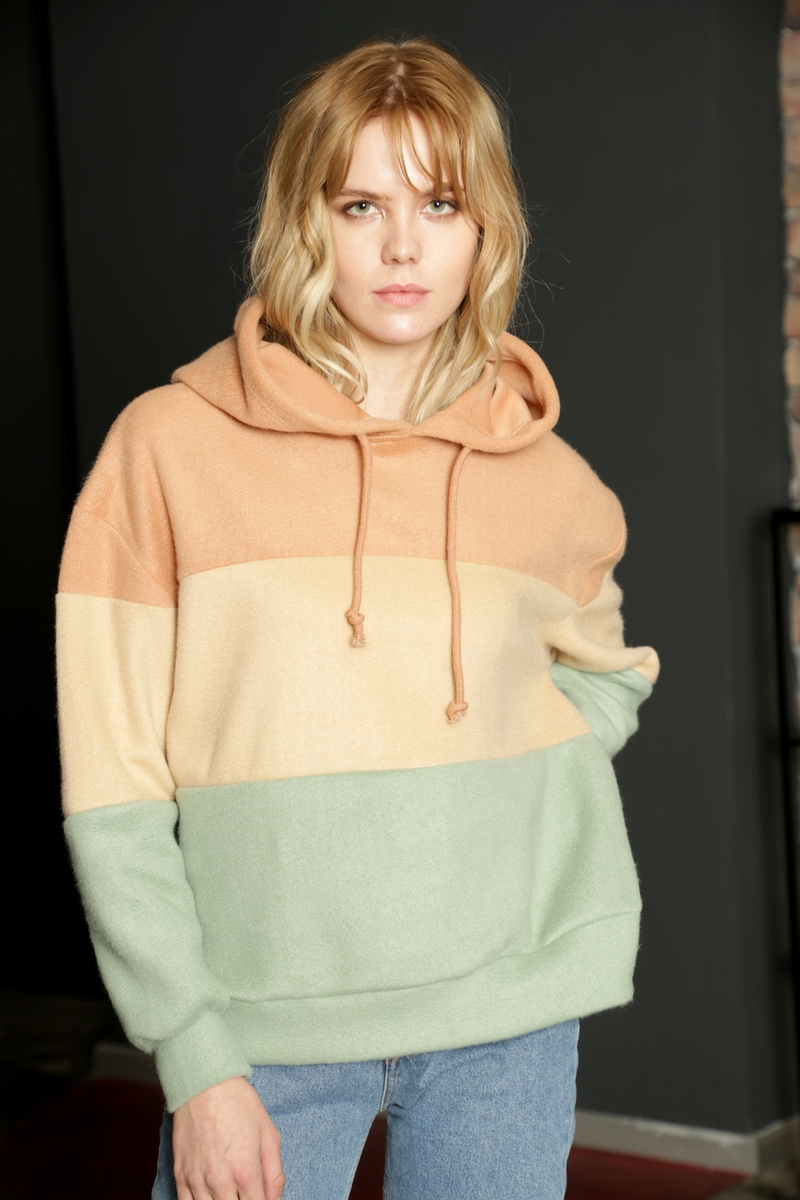 Renkli Üç Renk Polar Sweatshirt
