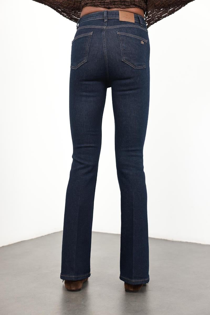 Rins Yıkamalı Full Likra Toparlayan Flare Jean 7578