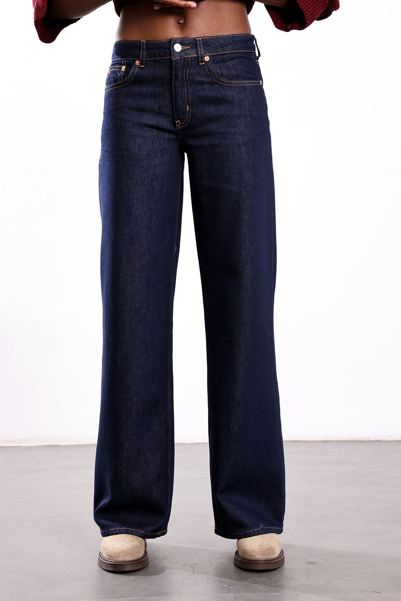 Rins Yıkamalı Wide Leg Jean 