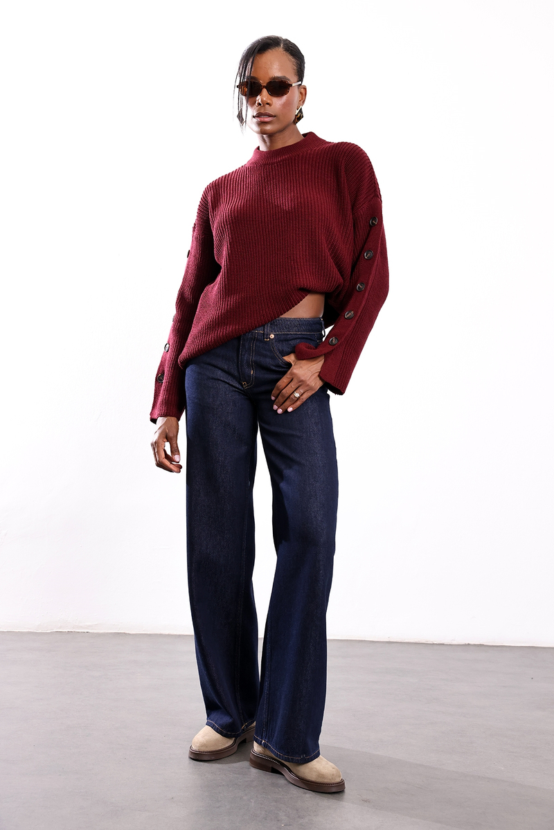 Rins Yıkamalı Wide Leg Jean 
